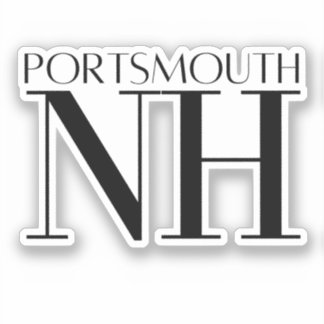 Portsmouth New Hampshire Zwart & Wit Sticker