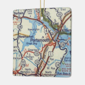 Portsmouth NH  Map Keramisch Ornament (Links)