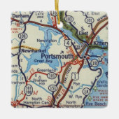 Portsmouth NH  Map Keramisch Ornament (Voorkant)