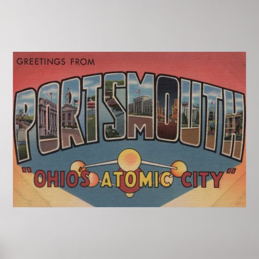 Portsmouth, Ohio - Large Letter Scenes Poster (Voorkant)