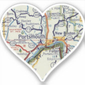 Portsmouth Ohio Retro Map Sticker (Voorkant)