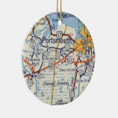 Portsmouth VA  Map Keramisch Ornament (Rechts)