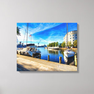 Portsmouth VA Riverfront Seaboard Building Canvas Afdruk