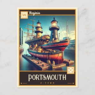 Portsmouth, Virginie Carte postale Vintage