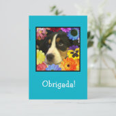 Portugais : Carte de remerciements/Obrigada ! (Debout devant)