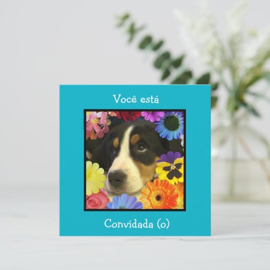 Portugais : Convite / invitation d'anniversaire (Debout devant)