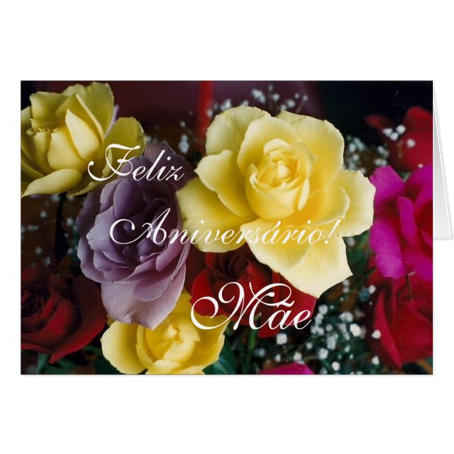 Portugais : Feliz Aniversario Mae ! (Devant horizontal)