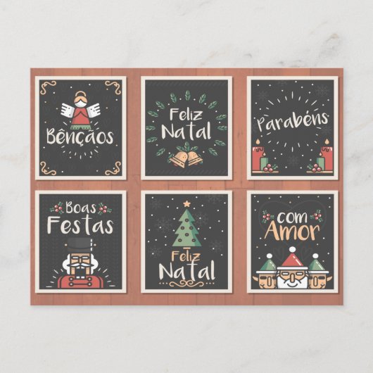 PORTUGAIS FELIZ NATAL CHRISTMAS CARTE SET (Devant)