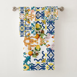 Portugais vintage tuiles kiwi et citron motif cu