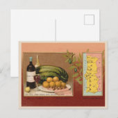 Portugal 1880s met kaart en fruit (Voorkant / Achterkant)