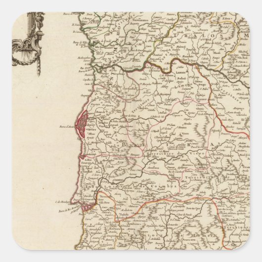 Portugal 6 vierkante sticker (Voorkant)