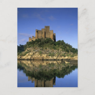 Portugal, Almourol. Kasteel Almourol gebouwd Briefkaart