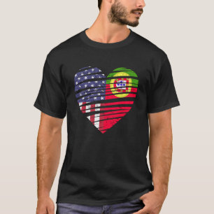Portugal American Grown Heart USA Patriot Heritage T-shirt