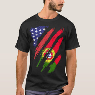 Portugal Amerikaans gegroeid Vlag VS patriot erfgo T-shirt