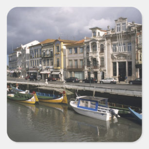 Portugal, Aveiro. Moliceiros (zeewier verzamelen) Vierkante Sticker