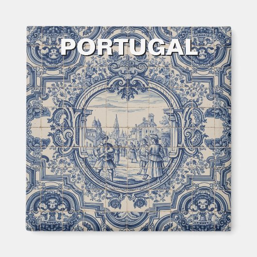 Portugal Azulejo tegel Magneet (Voorkant)