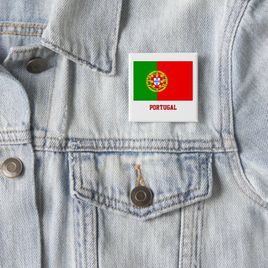 Portugal Button/Lapel Pin Vierkante Button 5,1 Cm (In situ)