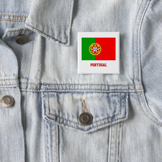 Portugal Button/Lapel Pin Vierkante Button 5,1 Cm (In situ)