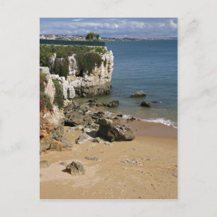 Portugal, Cascais. Praia da Rainha, een strand in Briefkaart
