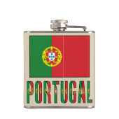 Portugal en de Portugese vlag met Jouw naam Heupfles (Achterkant)
