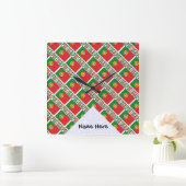 Portugal en de Portugese vlag met Jouw naam Vierkante Klok (Huis)