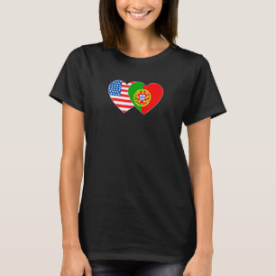 Portugal en de Verenigde Staten: tweekleppige vlag T-shirt