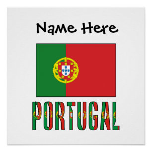 Portugal en Portugese vlag met jouw naam Perfect Poster