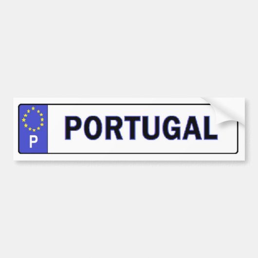 Portugal EU-licentiesticker Bumpersticker (Voorkant)