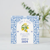 Portugal Faire-part de mariage | Carreaux bleus (Debout devant)