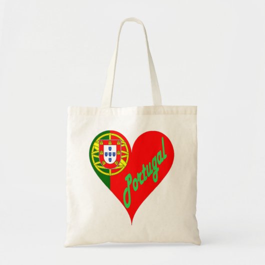 Portugal Fan Herz Design Tote Bag (Voorkant)