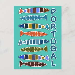 PORTUGAL Fish Pattern briefkaart