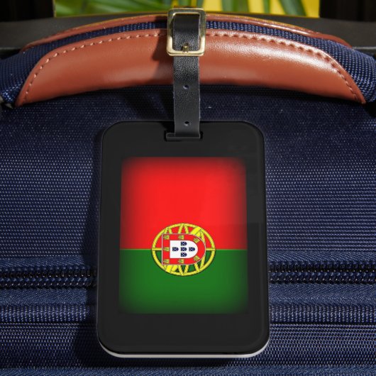 Portugal Flag Black Edge Bagagelabel (Voorkant Insitu 2)