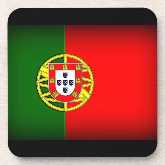 Portugal Flag Black Edge Drankjes Onderzetter (Voorkant)