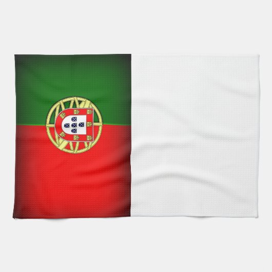 Portugal Flag Black Edge Theedoek (Horizontaal)