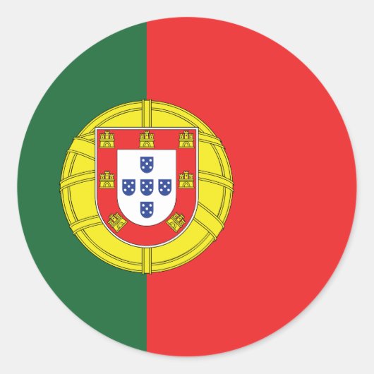 Portugal Flag Classic Ronde Sticker (Voorkant)