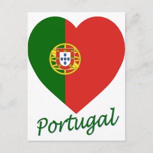 Portugal Flag Heart Briefkaart