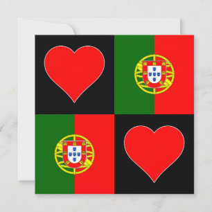 Portugal Flag Heart Patriottic Portugal Greep Kaart