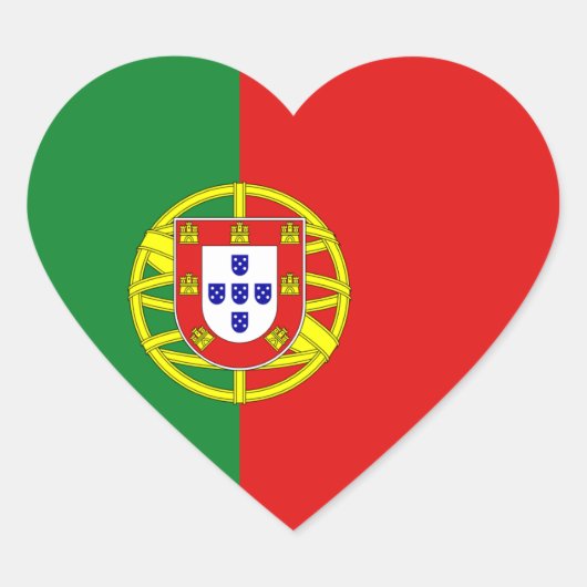 Portugal Flag Heart Sticker (Voorkant)