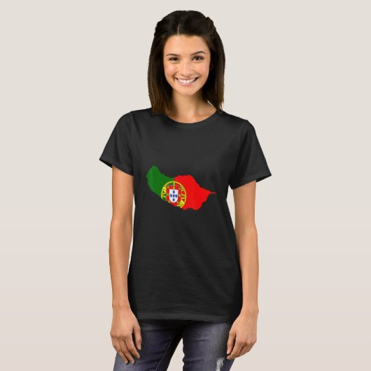 Portugal Flag im Madeira outline Madeira T-shirt (Voorkant volledig)