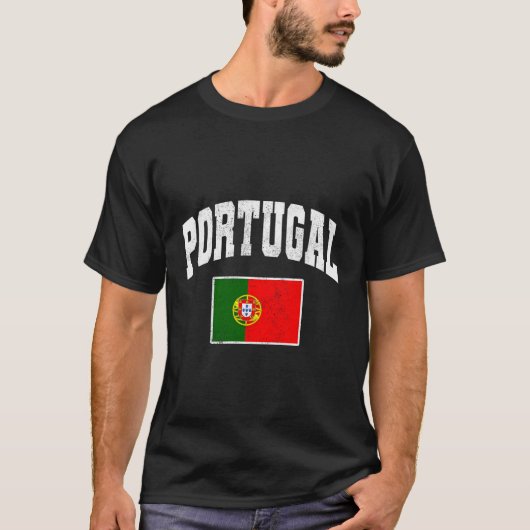 Portugal Flag Throwback T-shirt (Voorkant)