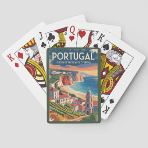 Portugal Iberia Silhouette Illustratie Reis Kunst Pokerkaarten