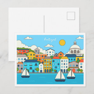 Portugal Illustratie Reizen Briefkaart