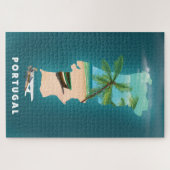 Portugal Kaart reisposter afdrukken. Legpuzzel (Horizontaal)