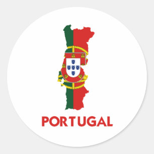 PORTUGAL KAART RONDE STICKER
