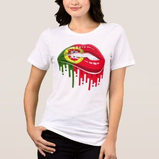 Portugal lip trots trots vlag Tri-Blend shirt