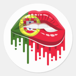 Portugal lipt trots wortelvlag ronde sticker