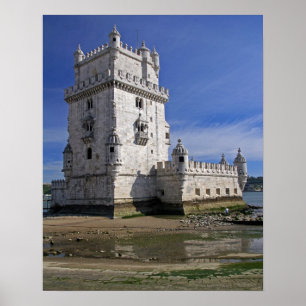 Portugal, Lissabon. Belem Tower, een UNESCO-wereld Poster