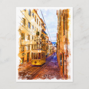 Portugal, Lissabon, kabelauto Briefkaart
