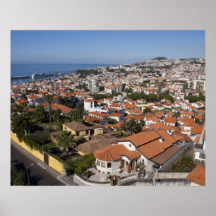 Portugal, Madeira eiland, Funchal. Kabelbaan Poster