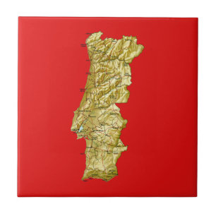 Portugal Map Tile Tegeltje